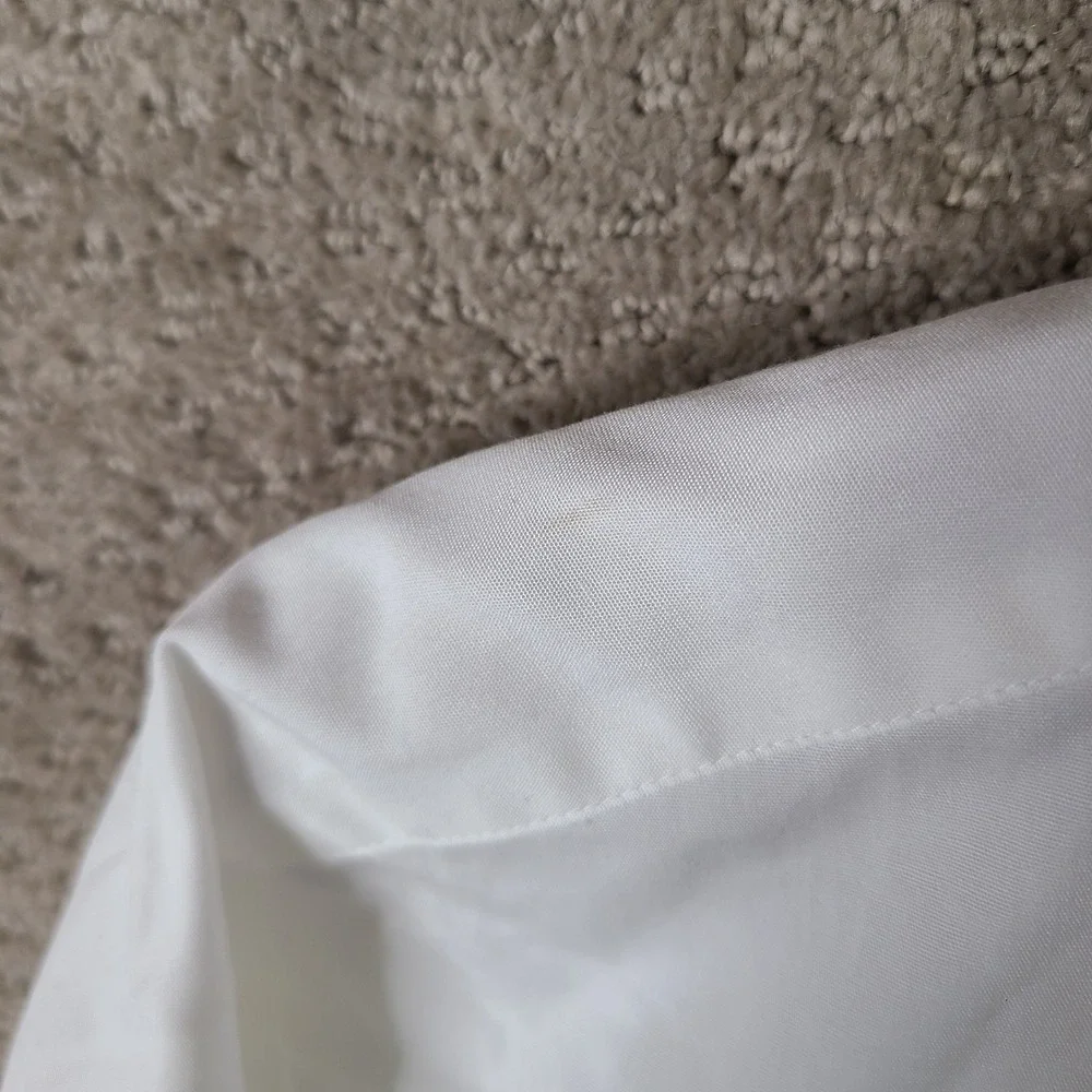 Slates Shirt Mens 17.5 36-37 White Long Sleeve Dress Button Down Cotton NEW
